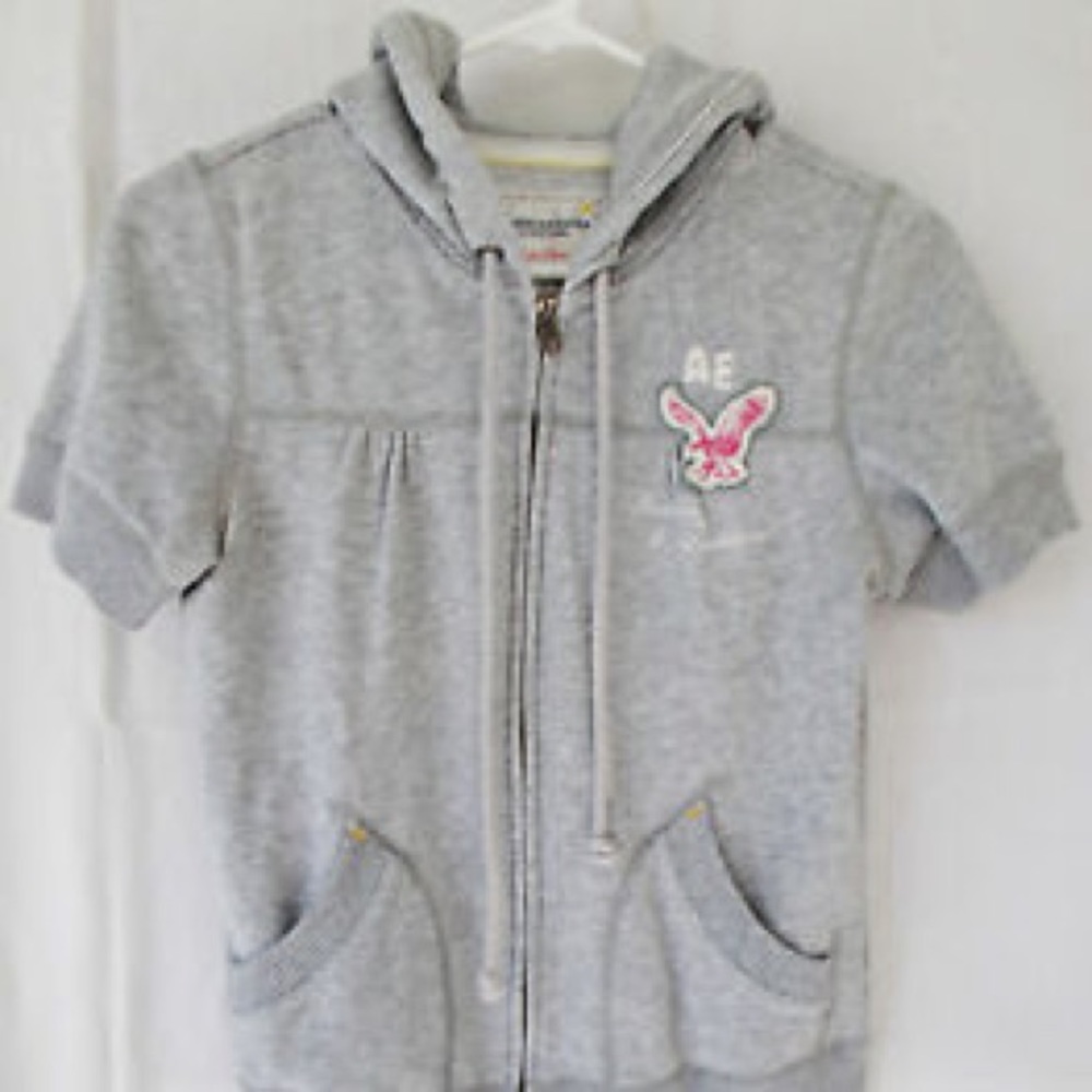 American Eagle short sleeve zip up sweatshirt